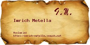Imrich Metella névjegykártya
